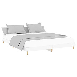 Avis Maison Chic Lit adulte - Lit simple Cadre de lit,Structure du lit Contemporain blanc 180x200 cm bois d'ingénierie -MN80510