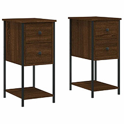 Maison Chic Lot de 2 Tables de chevet - Tables de Nuit chêne marron 32x42x70cm Bois d'ingénierie