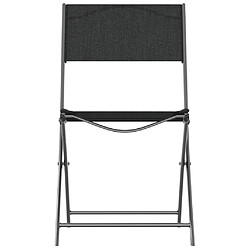 Acheter Maison Chic Lot de 4 Chaises d'extérieur,Fauteuil jardin pliables Noir Acier et textilène -GKD36915