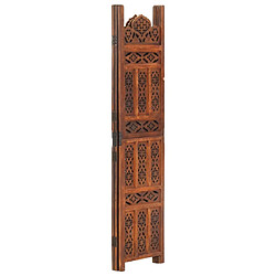 vidaXL Cloison de séparation 3 panneaux Marron 120x165cm Bois manguier