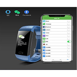 Avis YP Select 1.14 pouces Écran couleur Pression artérielle Moniteur de fréquence cardiaque Sport Bluetooth Smart Wristband Watch-Bleu