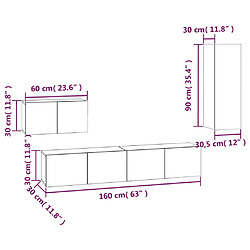 vidaXL Ensemble de meubles TV 4 pcs Chêne sonoma Bois d'ingénierie pas cher