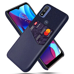 Coque en TPU + PU anti-rayures avec porte-carte bleu pour votre Motorola G Pure