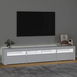 Avis Maison Chic Meubles TV avec lumières LED - Banc TV pour salon Blanc 210x35x40 cm -MN46114