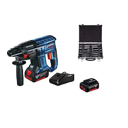 Bosch - Perforateur SDS-Plus 18V 2x 4,0 Ah Li-Ion 2 J avec coffret accessoires 11 pièces GBH 180-LI - 0615990M33