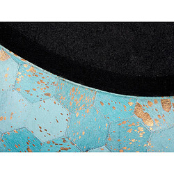 Beliani Tapis en cuir turquoise d 140 cm ZEYTIN pas cher