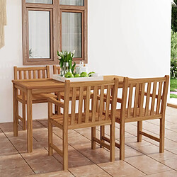 Salle à manger de jardin 5 pcs,Table et chaise à dîner Bois de teck massif -MN88532