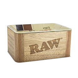 Cache Secret Box Mini Raw Boîte en Bois et Plateau pour Rouler