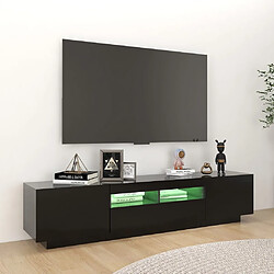 Avis vidaXL Meuble TV avec lumières LED Noir 180x35x40 cm