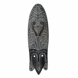 BigBuy Home Figurine Décorative Blanc Marron Masque 24 x 5 x 80 cm