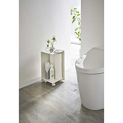 Yamazaki Rangement pour toilettes sur roulettes Caster blanc.