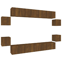 Maison Chic Ensemble de meubles TV 8 pcs | Banc TV Moderne pour salon | Meuble de Rangement - Chêne marron Bois d'ingénierie -MN44412