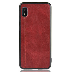 Wewoo Coque Pour Galaxy A10e antichoc couture peau de vache motif PC + PU + TPU rouge