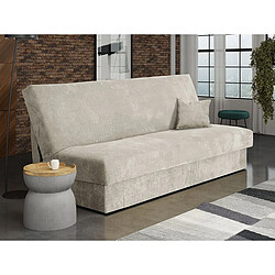 Palozi Sofa Canapé Clic clac en velours côtelé Adela - 3 places - Beige