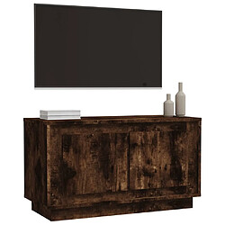 Avis vidaXL Meuble TV chêne fumé 80x35x45 cm bois d'ingénierie