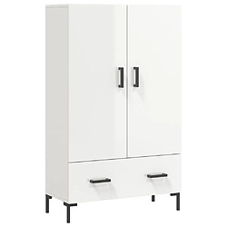 vidaXL Buffet haut blanc brillant 69,5x31x115 cm bois d'ingénierie