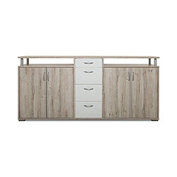 Avis Mes Buffet 2 portes 4 tiroirs 208x38,5x93,2 cm chêne et blanc