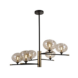 Luminaire Center Suspension Mesta Acier,Aluminium Noir, Bronze Antique