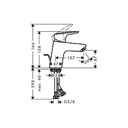 HANSGROHE - 753065 - Mitigeur de lavabo Mitigeur de Lavabo de Salle de Bain MyCube avec Tirette de Vidage pas cher