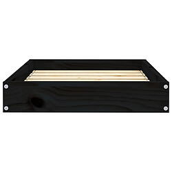 Avis vidaXL Lit pour chien Noir 61,5x49x9 cm Bois de pin solide