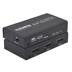 Avis Wewoo Splitter HDMI Répartiteur de commutateur Ultra HD 4K AYS-12V20 HDMI 2.0 1x2 (Noir)