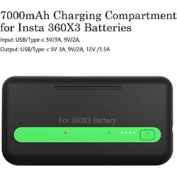 SANAG Insta 360X3 Batterie Chargeur, 7000 Mah Banque D'Alimentation Compatible Avec Batterie Insta 360X3 Accessoires Avec Emplacements Pour Carte Sd Misro (Batterie Non Incluse) pas cher