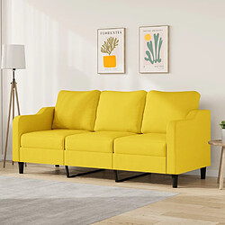 Maison Chic Canapé à 3 places,Canapé droit,Sofa de Salon,Banquette Jaune clair 180 cm Tissu -GKD653983