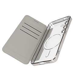 Avizar Étui Clapet pour Samsung S24 Compatible MagSafe Protection RFID Gris