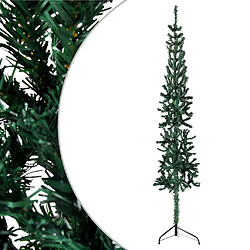 vidaXL Demi sapin de Noël artificiel mince avec support Vert 120 cm