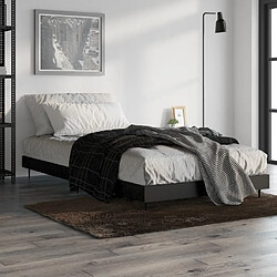 Avis vidaXL Cadre de lit sans matelas noir 90x190 cm bois ingénierie