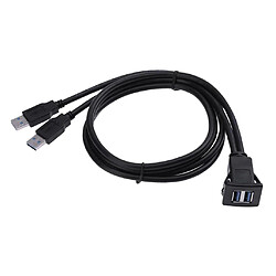 Usb3.0 Mâle à Femelle Double Port Voiture Tableau De Bord Adaptateur Encastré