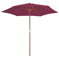 vidaXL Parasol d'extérieur avec mât en bois 270 cm rouge bordeaux