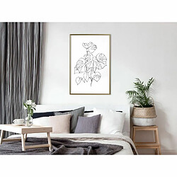 Paris Prix Affiche Murale Encadrée Bouquet of Leaves 40 x 60 cm Or