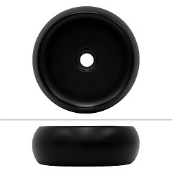 ML DESIGN MODERN LIVING Lavabo rond céramique noir vasque évier à poser salle de bain toilette Ø 35x30cm