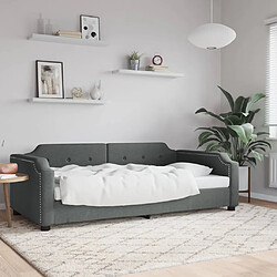 vidaXL Lit de repos sans matelas gris foncé 90x200 cm tissu