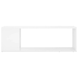 Avis Maison Chic Meuble TV scandinave - Banc TV pour salon Blanc brillant 100x24x32 cm Aggloméré -MN54933