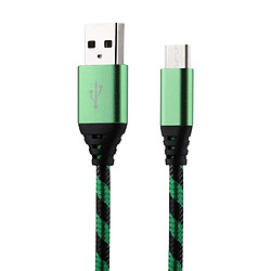 Wewoo Câble vert pour Samsung Galaxy S8 et S8 + / LG G6 / Huawei P10 P10 Plus / Oneplus 5 / Xiaomi Mi6 Max 2 autres Smartphones 1m USB vers USB-C / Type-C Nylon Weave de synchronisation de données de style