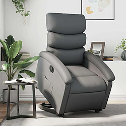 Maison Chic Fauteuil Relax pour salon, Fauteuil inclinable électrique gris similicuir -GKD94497