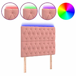 Maison Chic Tête de lit scandinave à LED,meuble de chambre Rose 100x7x118/128 cm Velours -MN87339