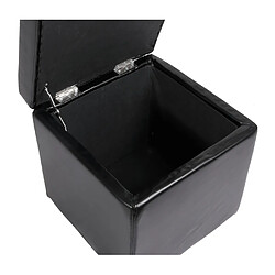 Acheter Mendler Pouf tabouret cube-coffre Onex, cuir, 45x44x44cm, noir