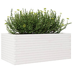 Avis vidaXL Jardinière blanc 110x60x45,5 cm bois de pin massif