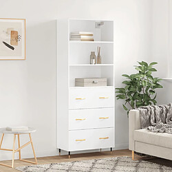 vidaXL Buffet haut Blanc 69,5x34x180 cm Bois d'ingénierie