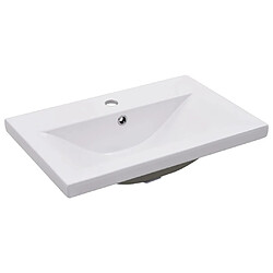 vidaXL Lavabo encastré 61 x 39,5 x 18,5 cm Céramique Blanc