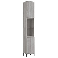 Maison Chic Armoire de bain,Meuble de rangement de salle de bain,Meuble haut sonoma gris 30x30x190 cm bois d'ingénierie -GKD186193