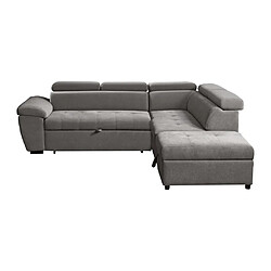 Acheter Vente-Unique Canapé d'angle droit convertible en tissu texturé gris VALDERAS