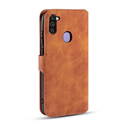 Dg.Ming Etui en PU style rétro marron pour votre Samsung Galaxy A11 (European Version)