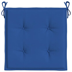 Acheter vidaXL Coussins de chaise de jardin lot de 4 bleu royal 40x40x3 cm