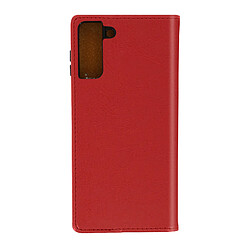 Avizar Étui Galaxy S21 Plus Housse Porte-carte Support Vidéo Cuir Véritable rouge