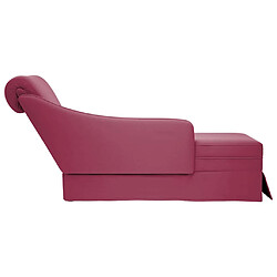 Acheter vidaXL Fauteuil long avec traversin et accoudoir droit rouge bordeaux