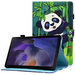 Etui en PU magnétique avec porte-cartes et porte-stylet panda et bambou pour votre Samsung Galaxy Tab A8 (2021) SM-X200/SM-X205